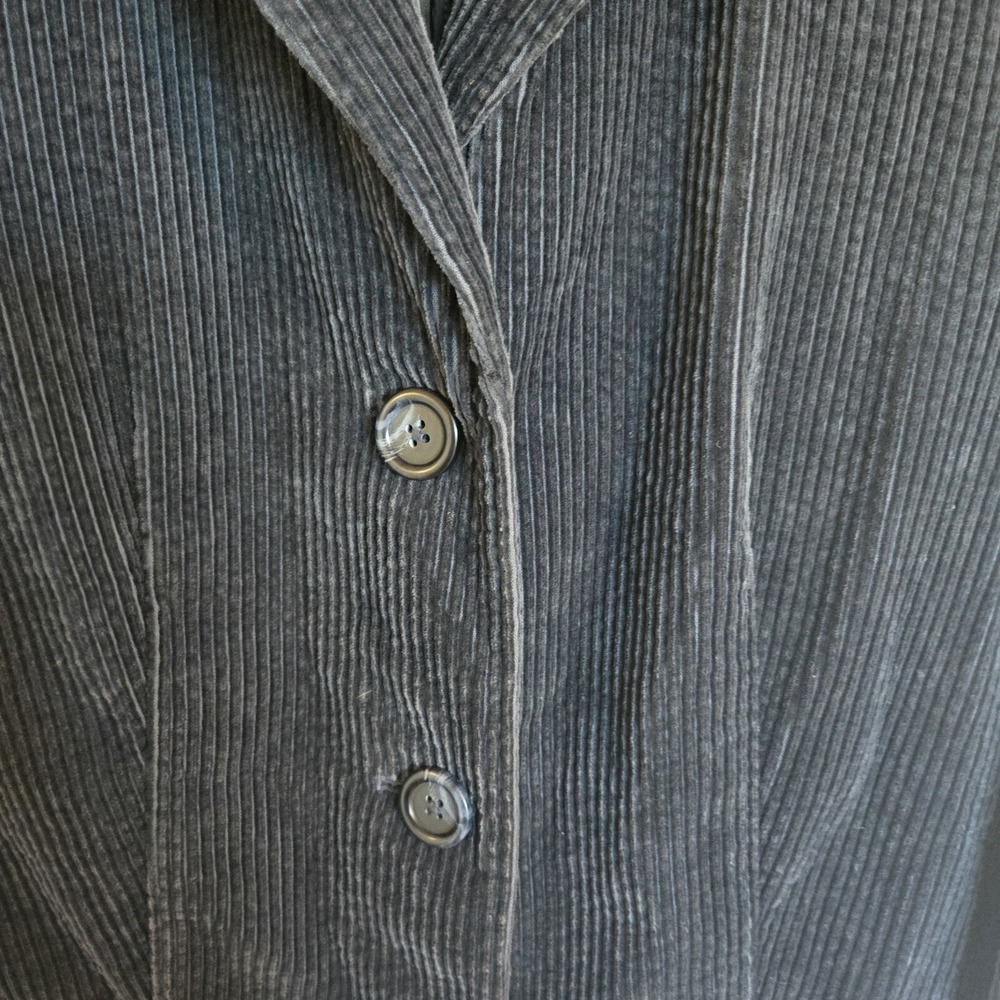 J. Jill Sz S Blue Wide Whale Corduroy Velvet Jacket Coat Blazer - Picture 3 of 6